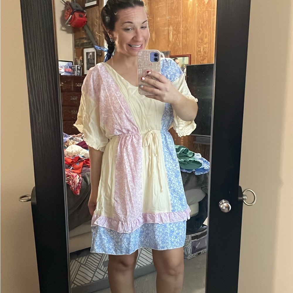NWT Boutique brand floral color block dress